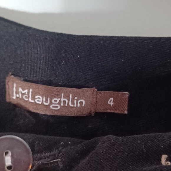 Vintage J.McLaughlin Pants Womens 4 Black 90s Minimalist Capsule Office Siren - Picture 4 of 9